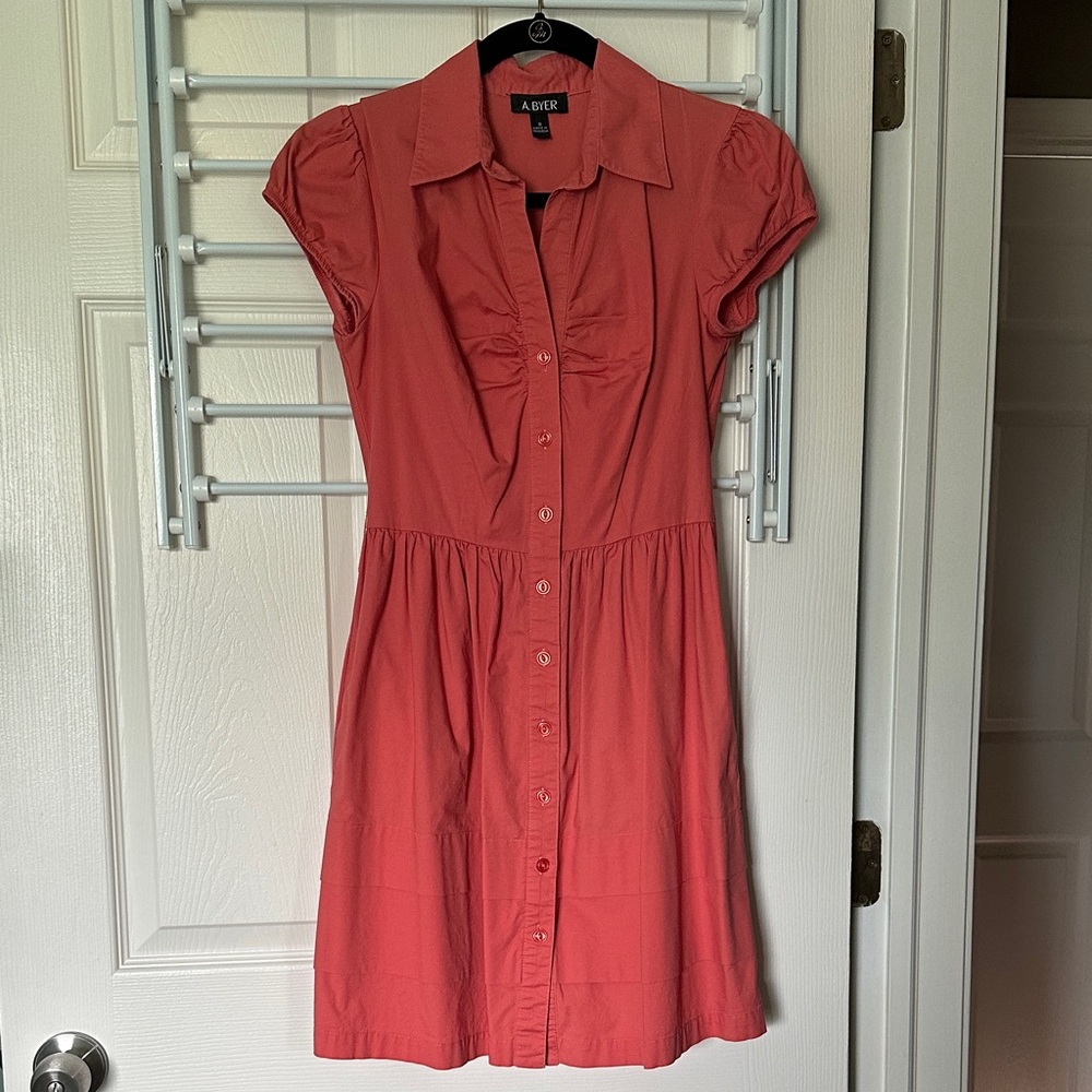 A. Byer Coral Short Sleeve Mini Dress